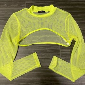 Avidlove Long Sleeve Crop Top Neon Yellow
